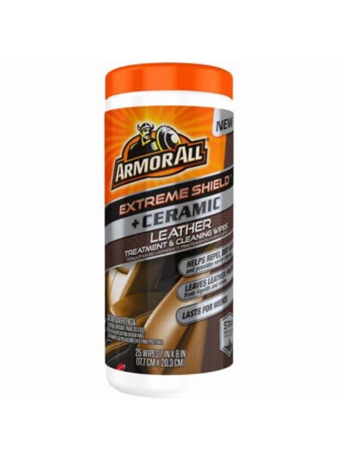 ARMOR ALL AESWLCL25-1USLT Ceramic Leather Treatment Wipes, 25 Ct - Quantity 6 - Image 1