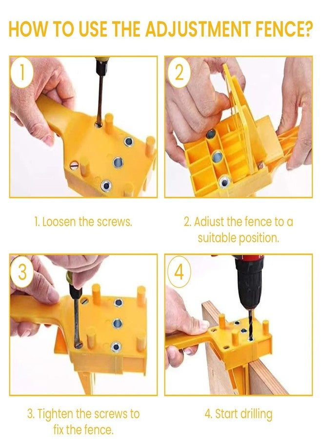 Serplex® 8Pcs Hole Drilling Locator Tool Set Includes 3 Dril Bits, Drilling Bushings Self Centering Doweling Jig Hole Drilling Locator Tool with Handle Multi Hole Drilling Locator Tool for Wooden Work - Image 4
