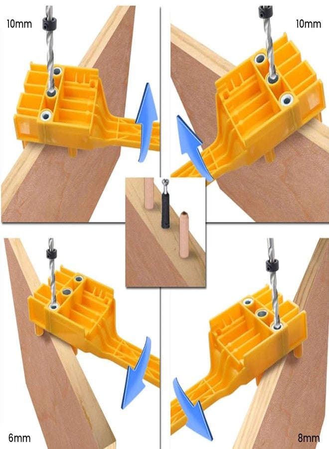 Serplex® 8Pcs Hole Drilling Locator Tool Set Includes 3 Dril Bits, Drilling Bushings Self Centering Doweling Jig Hole Drilling Locator Tool with Handle Multi Hole Drilling Locator Tool for Wooden Work - Image 5