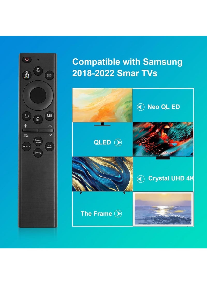 Voice Remote Control Replacement for Samsung Smart TV (No Solar), Compatible with Most 2018 to 2022 Smasung Crystal UHD QLED The Frame QLED 4K 8K Smart TVs(BN59-01385A/BN59-01385B)