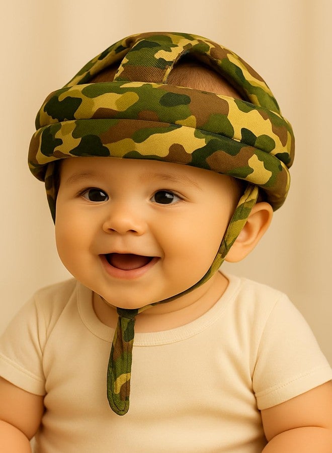 S-SQUARE Baby Helmet for Crawling Walking Baby Head Protector - Head Protection for Infant Baby No Bumps and Soft Cushion Safety Headguard I Toddler Inflatable Helmets (Militery) - Image 2