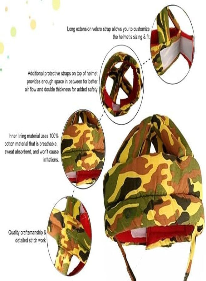 S-SQUARE Baby Helmet for Crawling Walking Baby Head Protector - Head Protection for Infant Baby No Bumps and Soft Cushion Safety Headguard I Toddler Inflatable Helmets (Militery) - Image 5