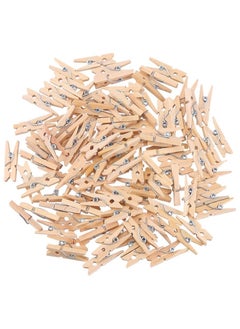 Generic 60 Pcs Wooden Clothes Pegs Rust Stain Resistant Washing Line Strong Durable Laundry Rack Cloth Clips Eco Friendly Strong Grip Bamboo Pegs DIY Projects Crafts for Home Nursery School  - Image 1