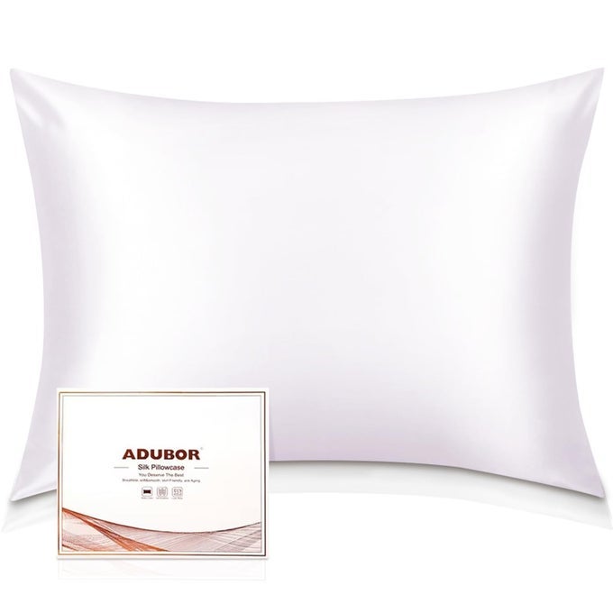 SILK PILLOW CASE 23 MOMME 6A GRADE FIBERS 900 THREAD COUNT SILK PILLOWCASE FOR HAIR AND SKIN HEALTH WITH HIDDEN ZIPPER STANDARD 2026 WHITE 1PC
