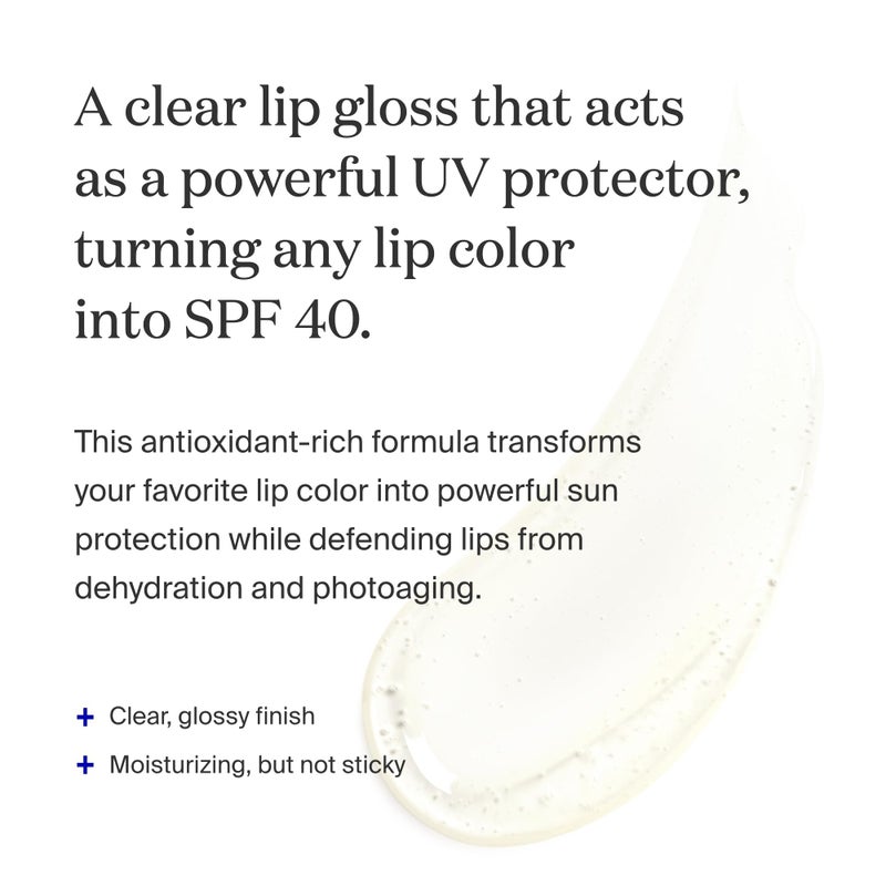 Supergoop! Lipscreen Shine SPF 40, 0.34 fl oz - Water-Resistant Clear Lip Gloss - Broad Spectrum SPF Lip Balm with Grape Seed Extract, Sunflower Seed Oil & Kelp Extract - Non-Sticky Formula - Image 2