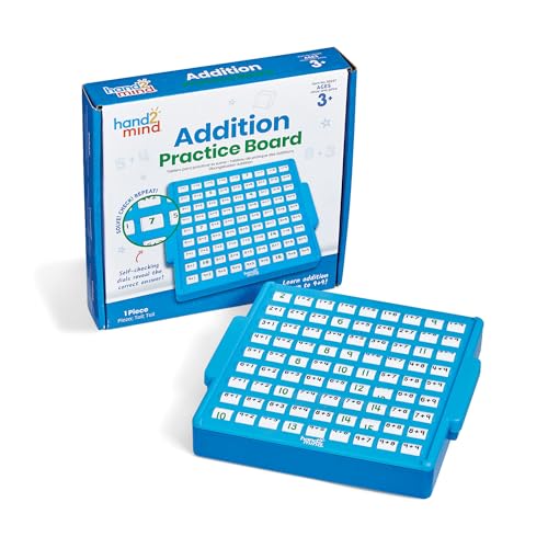 hand2mind Addition Practice Board, Math Facts Games, Number Games, Math Manipulatives Kindergarten, Educational Toys, Kids Learning Toys, Math Centers for Classroom, Preschool Learning Activities - Image 1