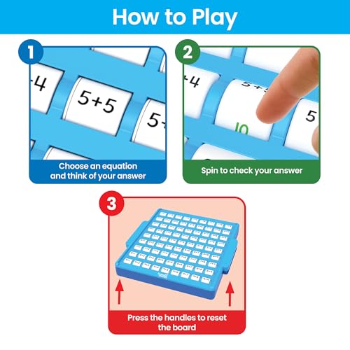 hand2mind Addition Practice Board, Math Facts Games, Number Games, Math Manipulatives Kindergarten, Educational Toys, Kids Learning Toys, Math Centers for Classroom, Preschool Learning Activities - Image 2