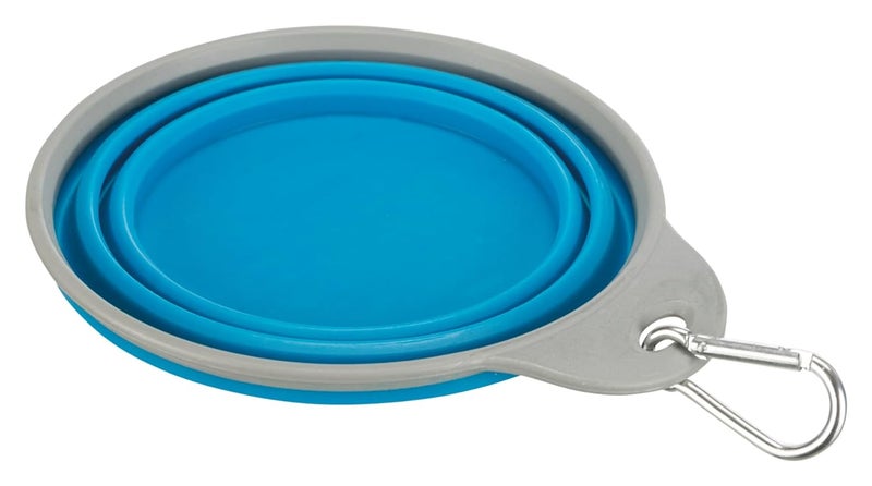 Trixie Collapsible Silicone Pet Travel Bowl | Portable & Lightweight Feeding Bowl for Dogs & Cats | Dishwasher Safe | Durable, Foldable & Easy to Carry Outdoors- 5x7 cm Blue - Image 2