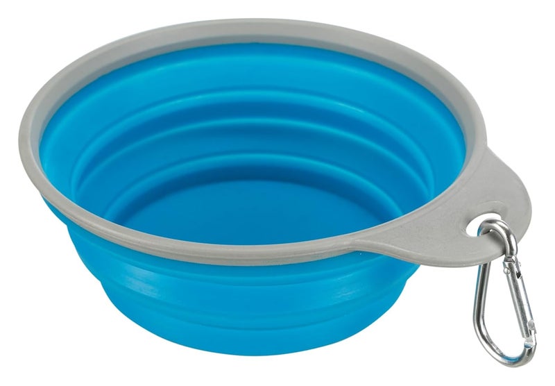 Trixie Collapsible Silicone Pet Travel Bowl | Portable & Lightweight Feeding Bowl for Dogs & Cats | Dishwasher Safe | Durable, Foldable & Easy to Carry Outdoors- 5x7 cm Blue - Image 3
