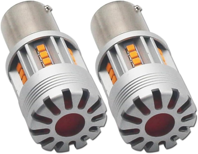 Eluseastar 1156 LED Bulbs Amber S25 BA15S P21W for Turn Signal Lights - 2 Pack - Image 2