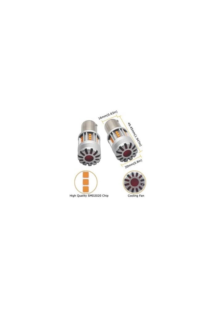 Eluseastar 1156 LED Bulbs Amber S25 BA15S P21W for Turn Signal Lights - 2 Pack - Image 3