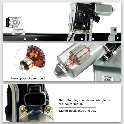 OVANOH Pair Rear Driver & Passenger Power Window Regulator w/Motor Compatible for Chevy Silverado Tahoe Suburban Avalanche Cadillac Escalade GMC Yukon Sierra 2000-2007 Left & Right Side(Set of 2) - Image 3