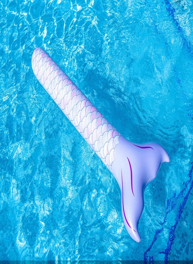 بول كاندي مجموعة ألعاب PoolCandy القابلة للنفخ بنقشة حورية البحر، تشمل عوامات حمام السباحة، وكرات الشاطئ، وأحواض السباحة الصغيرة، وقوارب السباحة المطاطية، وغيرها. (عوامة سباحة حورية البحر بذيل) - Image 2