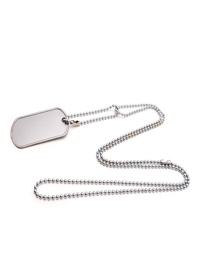 SBC 25 Pack Blank Military Dog Tags Stainless Steel ID Tag Blanks for Engraving Customization and DIY Fits #3 Ball Chain Necklaces Matte Finish with 5/32 Inch Hole Unstamped and Unused - Image 3