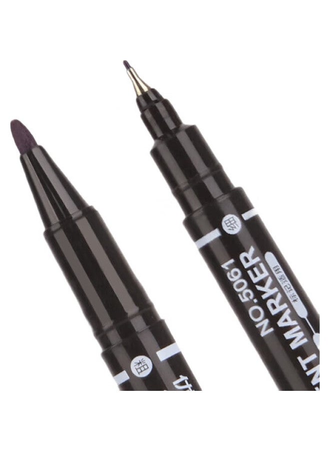 Ubiquitin Youbili Marker Pen/Highlighter Pen/Twin-Tip Marker Pen/Signature Pen/Meeting Pen/Marker Pen, 12 Pcs, 5061 Black - Image 1