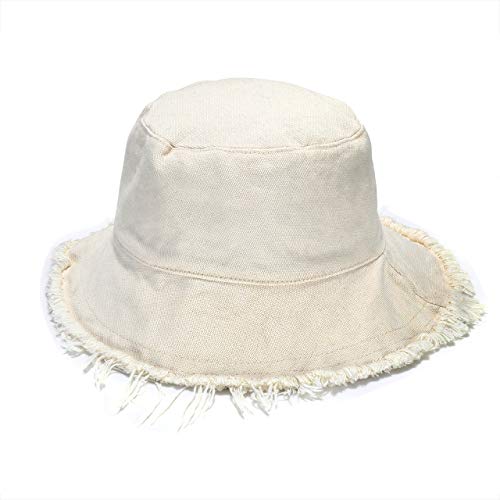 boderier Sun Hats for Women Summer Casual Wide Brim Cotton Bucket Hat Beach Vacation Travel Accessories (Beige) - Image 2