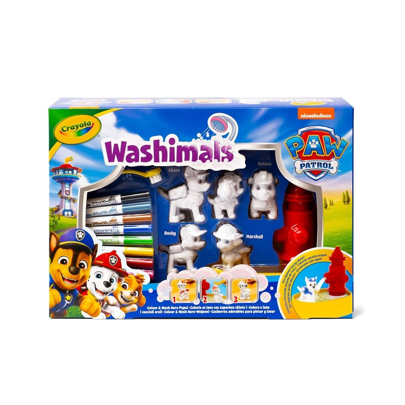 Crayola PAW Patrol Washimals Colour & Wash Hero Pups Activity Set (5 Pups) - Image 1