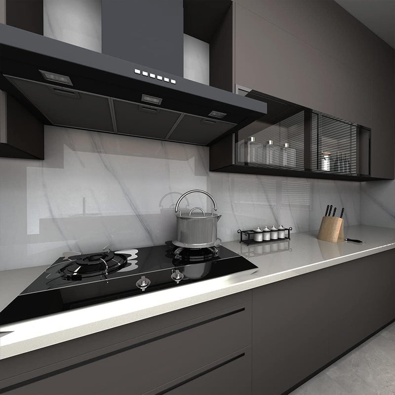 Vinyl Stickers for Kitchen - PVC Wallpaper Sticker kitchenm Wall Stickers Oil Proof Heat Resistant - Kitchen Platform Sticker - self Adhesive Wallpaper for Kitchen (5 M White NO1) - Image 2