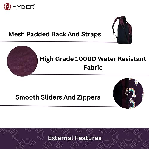 HYDER 35L Latest And Trendy Stylish Waterproof College/Casual/School Bag/Backpack For Kids, Boys, Girls, Men And Women | Best Bags For Everyday Use (Wine) - Image 5