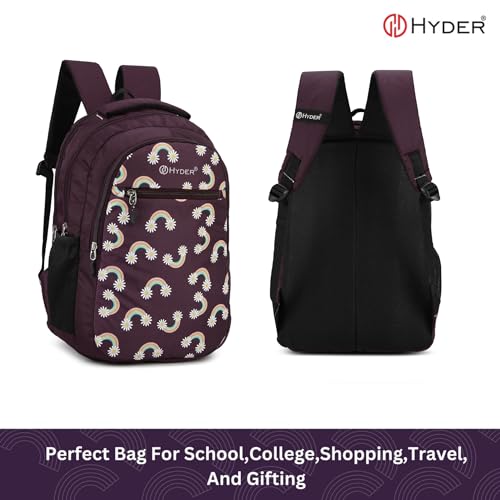 HYDER 35L Latest And Trendy Stylish Waterproof College/Casual/School Bag/Backpack For Kids, Boys, Girls, Men And Women | Best Bags For Everyday Use (Wine) - Image 3