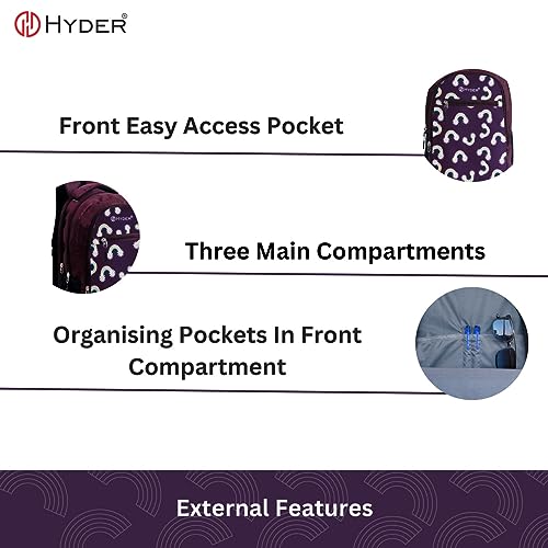 HYDER 35L Latest And Trendy Stylish Waterproof College/Casual/School Bag/Backpack For Kids, Boys, Girls, Men And Women | Best Bags For Everyday Use (Wine) - Image 4