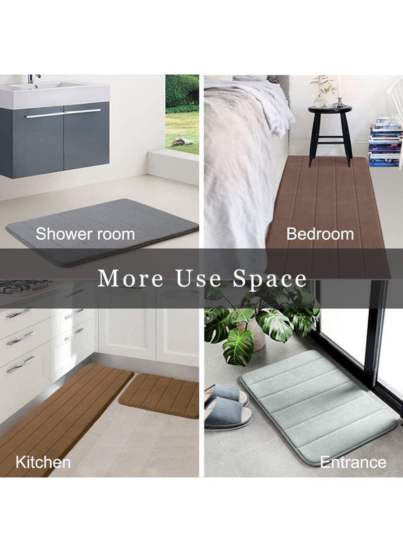 istore iSTORE Memory Foam Bathroom Door Mat Coral Velvet Super Non-Slip Rapid Water Absorption Soft and Comfortable Easier to Dry Machine Wash Bathroom Mat  - Image 3