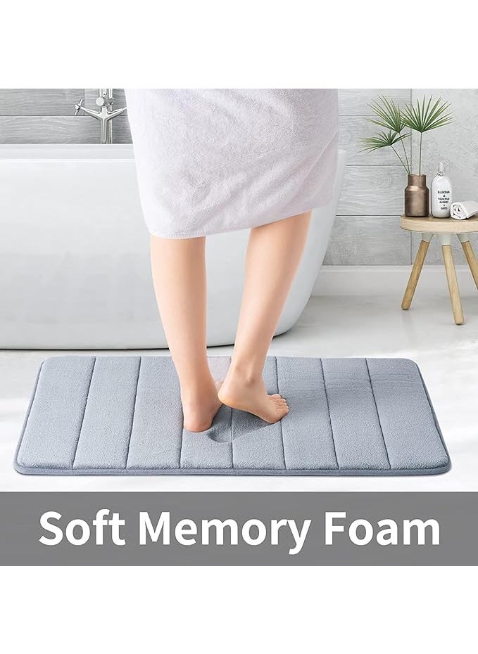 istore iSTORE Memory Foam Bathroom Door Mat Coral Velvet Super Non-Slip Rapid Water Absorption Soft and Comfortable Easier to Dry Machine Wash Bathroom Mat  - Image 2