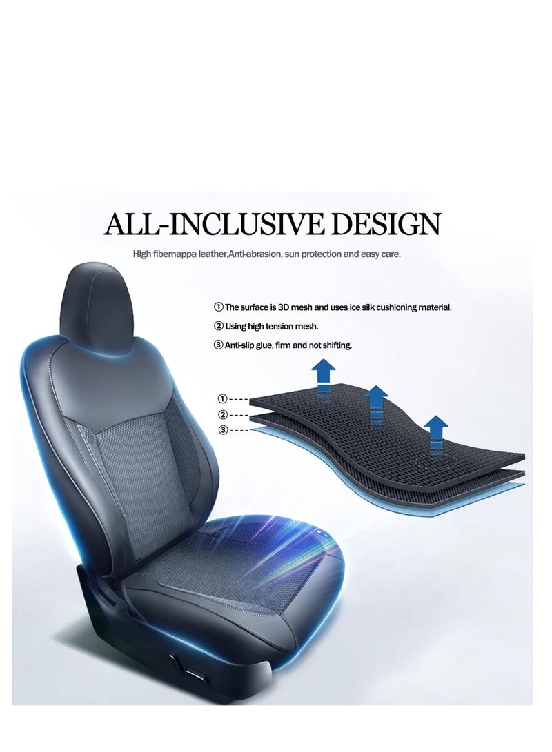 Tlyard Car Cooling Seat Cover for Tesla Model 3 Model Y,12V 3 Speed Control Tesla Ventilated Cooling Seat Cushion,Car Seat Cooling Pad for Tesla Model 3/Y 2016-2024 (Black-Driver Seat) - Image 2