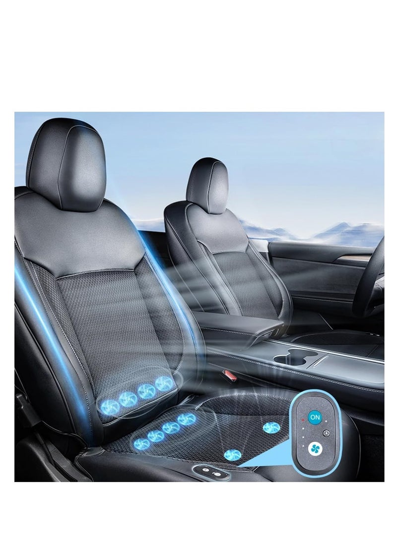 Tlyard Car Cooling Seat Cover for Tesla Model 3 Model Y,12V 3 Speed Control Tesla Ventilated Cooling Seat Cushion,Car Seat Cooling Pad for Tesla Model 3/Y 2016-2024 (Black-Driver Seat) - Image 1