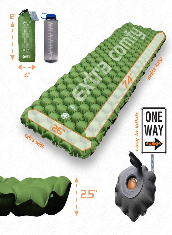 ECOTEK Outdoors Hybern8 Lynx - Linkable, Oversized Sleeping Pad - Innovative & Easy to Use - Lightweight & Compact - Perfect for Backpackers, Overlanders, Couples, and Families (Fire Orange) - Image 2