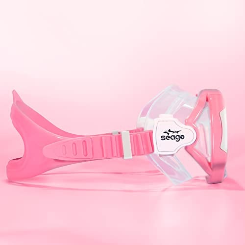 Seago نظارات سباحة للأطفال من سيغو - نظارات سباحة للأطفال الأولاد والبنات من 5-15 سنة، مضادة للضباب، نظارات واضحة بزاوية 180°، لا تسرب، نظارات سباحة تحت الماء مع غطاء للأنف، معدات الغوص والسباحة. - Image 4