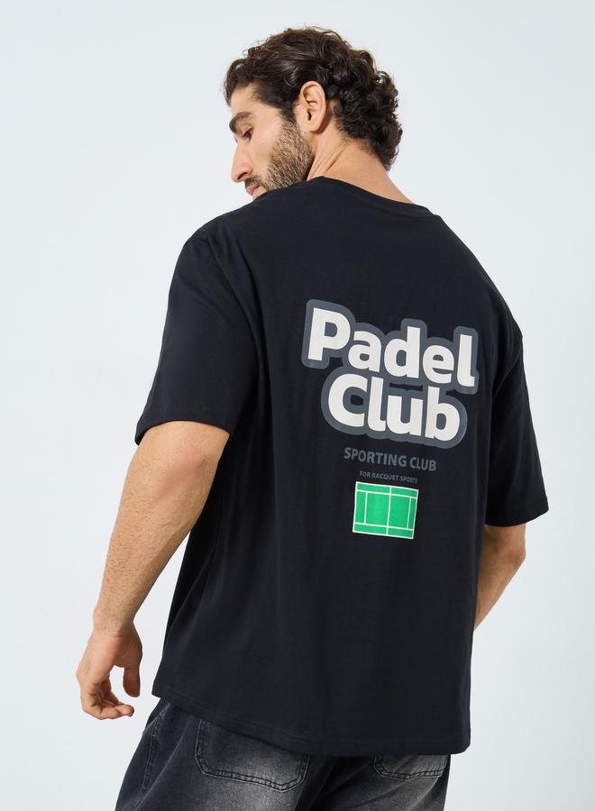 Styli Men Black Graphic Oversized T-Shirt - Image 1