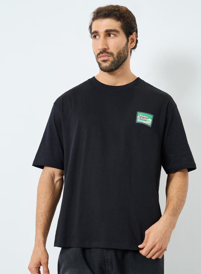 Styli Men Black Graphic Oversized T-Shirt - Image 1