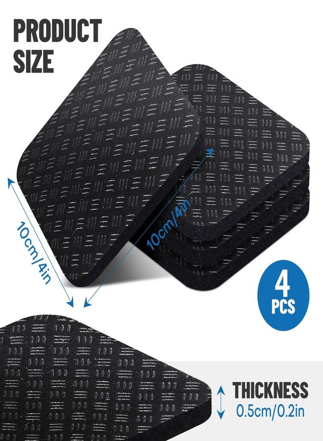 Rolitwils 6PCS Treadmill Mat Pads, 4" x 4" x 0.2" Double-Sided Non-Slip Exercise Equipment Mat for Floor Protection, High Density Silicone Anti Vibration Pad for Treadmill (4) - Image 3