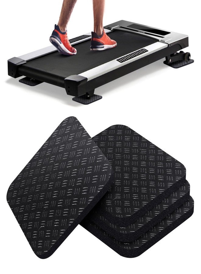 Rolitwils 6PCS Treadmill Mat Pads, 4" x 4" x 0.2" Double-Sided Non-Slip Exercise Equipment Mat for Floor Protection, High Density Silicone Anti Vibration Pad for Treadmill (4) - Image 1
