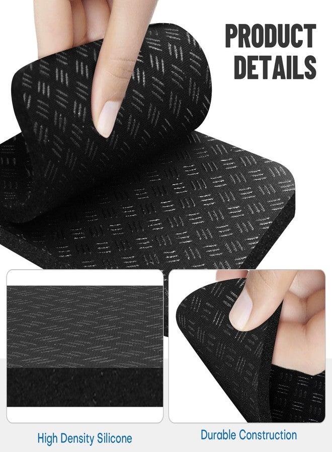 Rolitwils 6PCS Treadmill Mat Pads, 4" x 4" x 0.2" Double-Sided Non-Slip Exercise Equipment Mat for Floor Protection, High Density Silicone Anti Vibration Pad for Treadmill (4) - Image 2