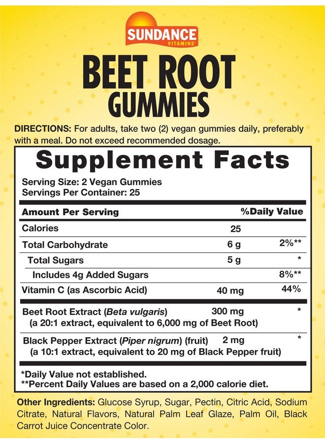 Sundance Beet Root Gummies | 50 Count | Strawberry Flavor | Superfood Supplement | Vegan, Non-GMO, and Gluten Free - Image 2