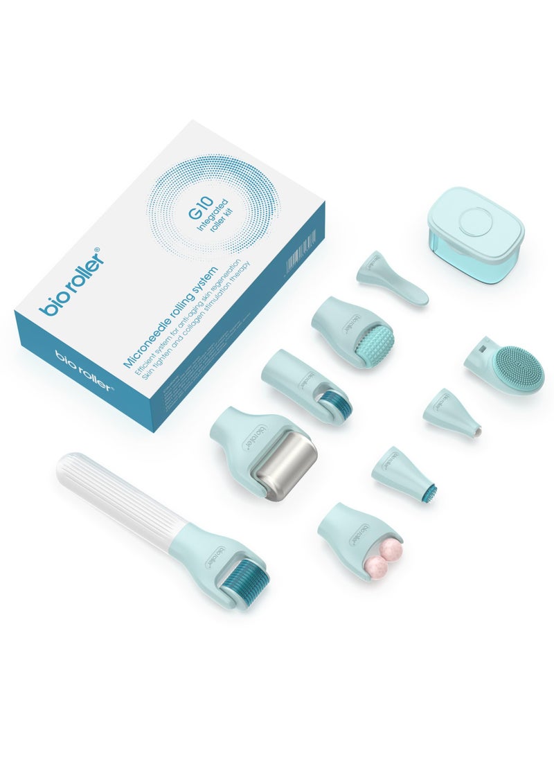 KASTWAVE Bioroller Derma Roller Kit, 0.25mm Microneedling Roller Microneedle Dermaroller, Facial Beauty Roller Skin Care Tools, Ice Roller Microneedling Facial Cleaning Brush With Travel Case  - Image 1