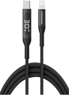 MOMAX Elite 30W 1.2m USB-C to Lightning Cable with LED Display (Black)