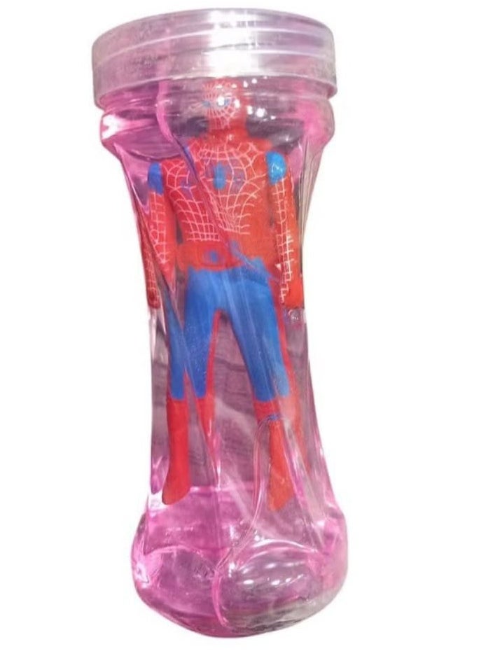 Crystal Slime Bottle with Superhero Figure (Pink) 