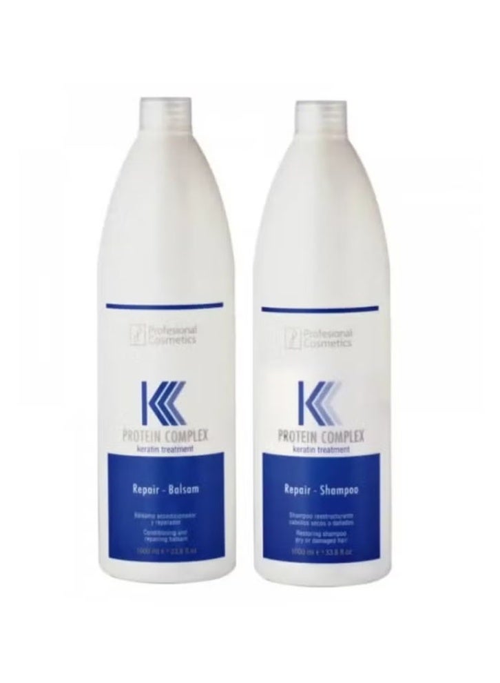 بروفشنال كوزماتيكس شامبو وبلسم للعناية بالشعر بتركيبة البروتين أبيض 2*1000ملليلتر - Image 1