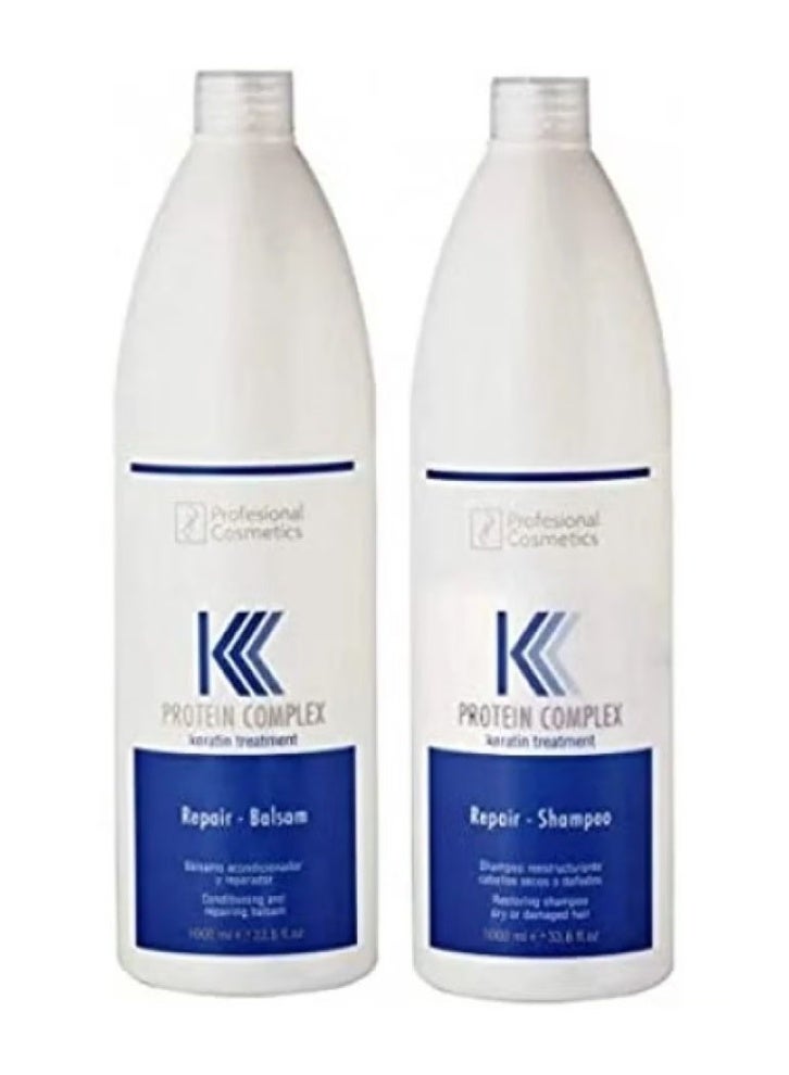 بروفشنال كوزماتيكس شامبو وبلسم للعناية بالشعر بتركيبة البروتين أبيض 2*1000ملليلتر - Image 2