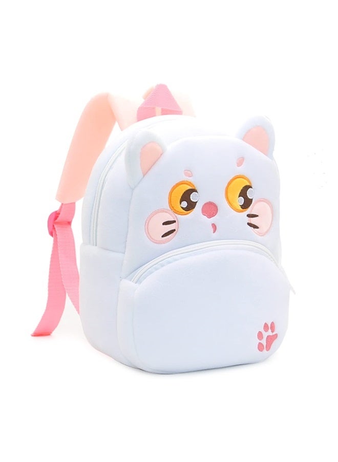 Cute Toddler Backpack,Cartoon Cute Animal Plush Backpack Toddler Mini School Bag for Kids Age 2-4 Years Old(White Cat)  - Image 2