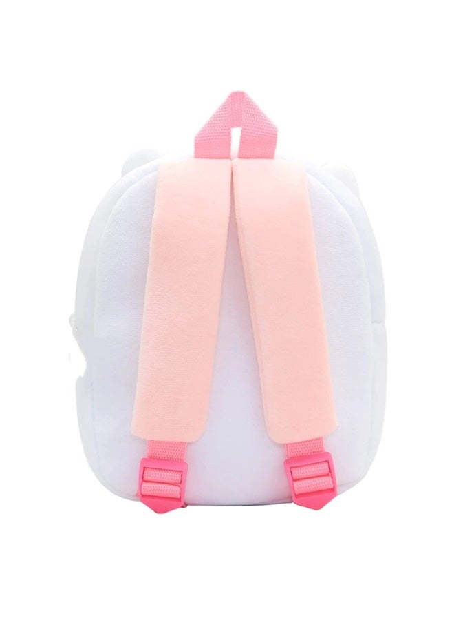Cute Toddler Backpack,Cartoon Cute Animal Plush Backpack Toddler Mini School Bag for Kids Age 2-4 Years Old(White Cat)  - Image 4