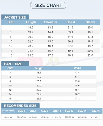 HOTIAN Boys Ski Jacket Snow Jacket Pants Suits Windproof Waterproof Winter Coats 25BK,10 - Image 5