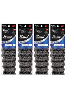 Foxy Silver - Weave Foxy Silver Foxy Braid  Water Wave  24 Strands  12 Inch  4 Packs  Synthetic Crochet Braiding Hair in 44 