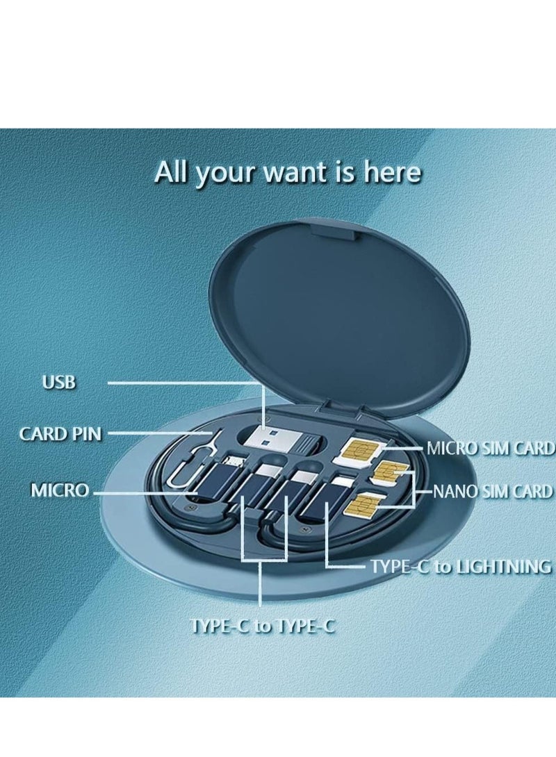 "ELTRAZONE Multifunctional Cable Storage Box – Organizes USB-C, Lightning, Type-C, and Micro Cables with SIM Card Ejector and Phone Holder" - Image 2