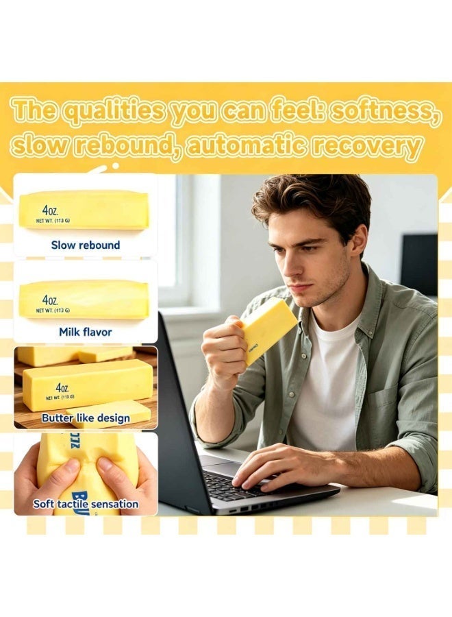 14cm Butter Squishy,Butters Squeeze Stress Balls,Soft Slow Rising Fidget Sensory Squeeze,Anxiety ADHD Autism Office Desk Toy, Adult Office Anxiety Relief Dough Decompression Gift (1pc) - Image 5
