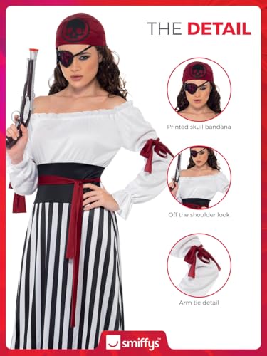 Smiffys Pirate Lady Costume, Black & White, S - US Size 6-8 - Image 3
