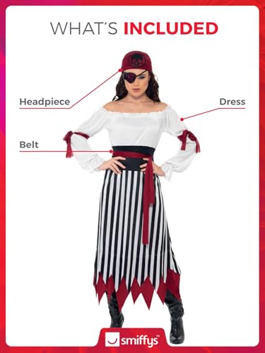 Smiffys Pirate Lady Costume, Black & White, S - US Size 6-8 - Image 2